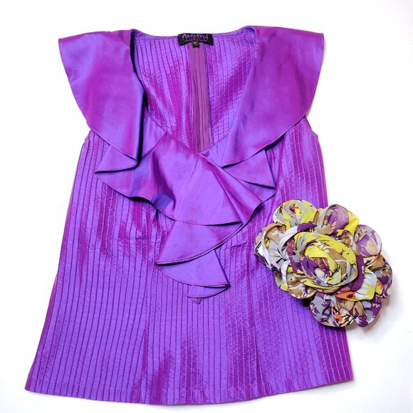 Anita Ford Collection Thai Purple Silk top, M - Picture 10 of 11